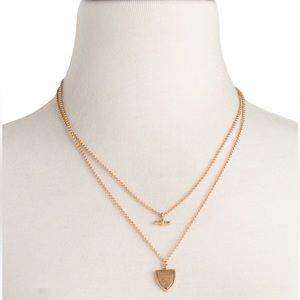AllSaints Marcia Gold Tone Layered Medalion Necklace